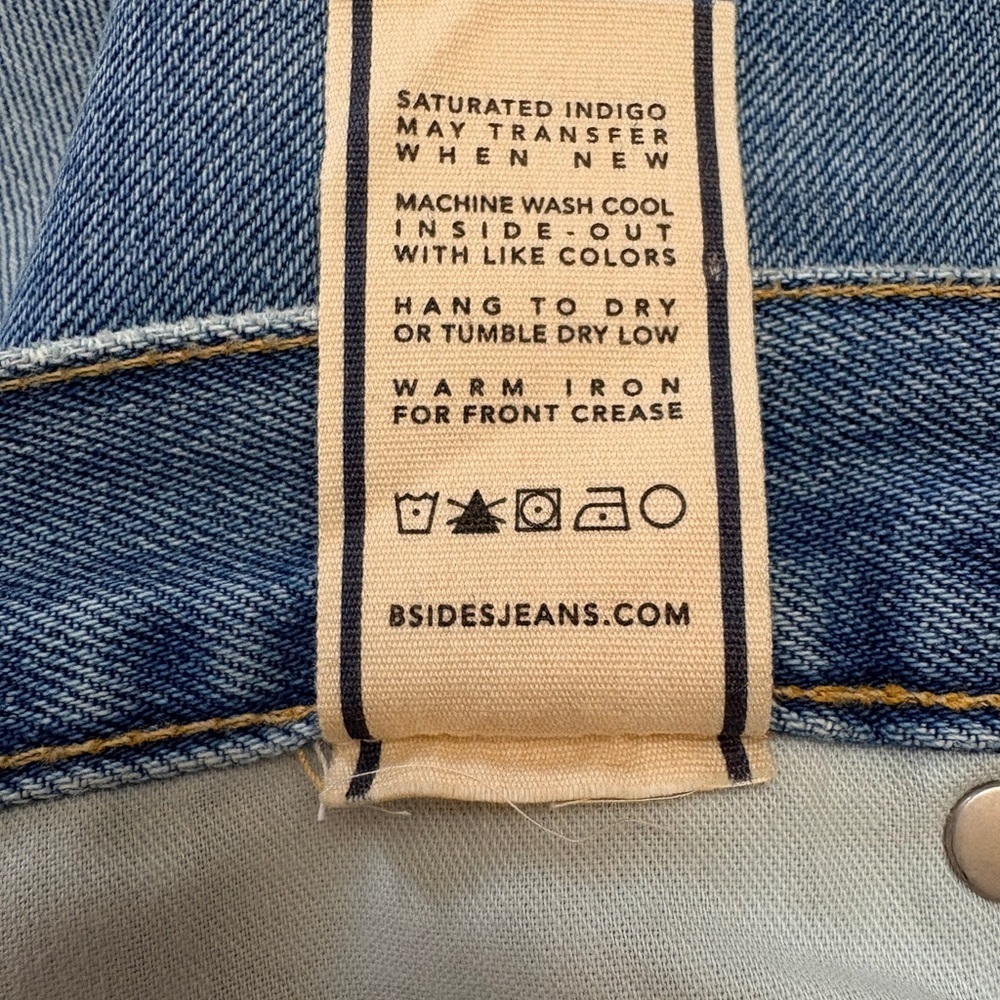 B SIDES Womens Plein Relaxed Straight Leg Jean Light Blue Sz 30 New Without Tags - Picture 9 of 9